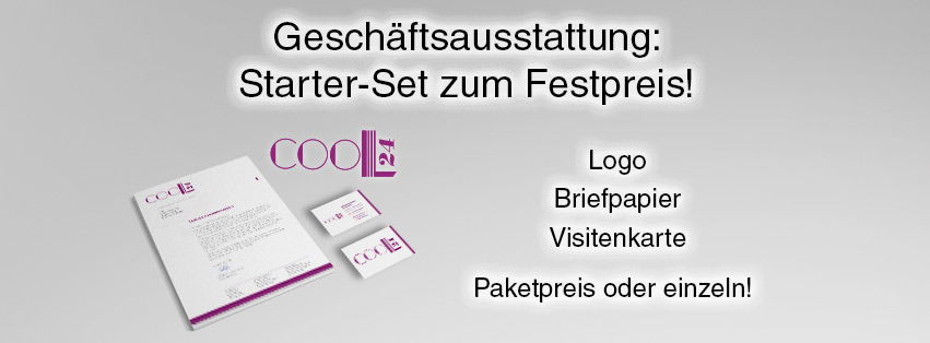 Starter-Set zum Festpreis (Logo, Briefbogen, Visitenkarte) Starter-Set zum Festpreis (Logo, Briefbogen, Visitenkarte)