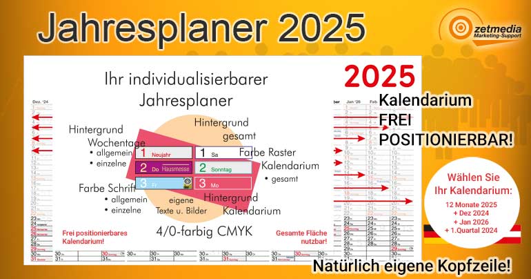 bestellen Sie Ihren Jahresplaner 2025 / Wandkalender 2025