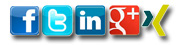 Facebook, Twitter, LinkedIn, Google plus, XING
